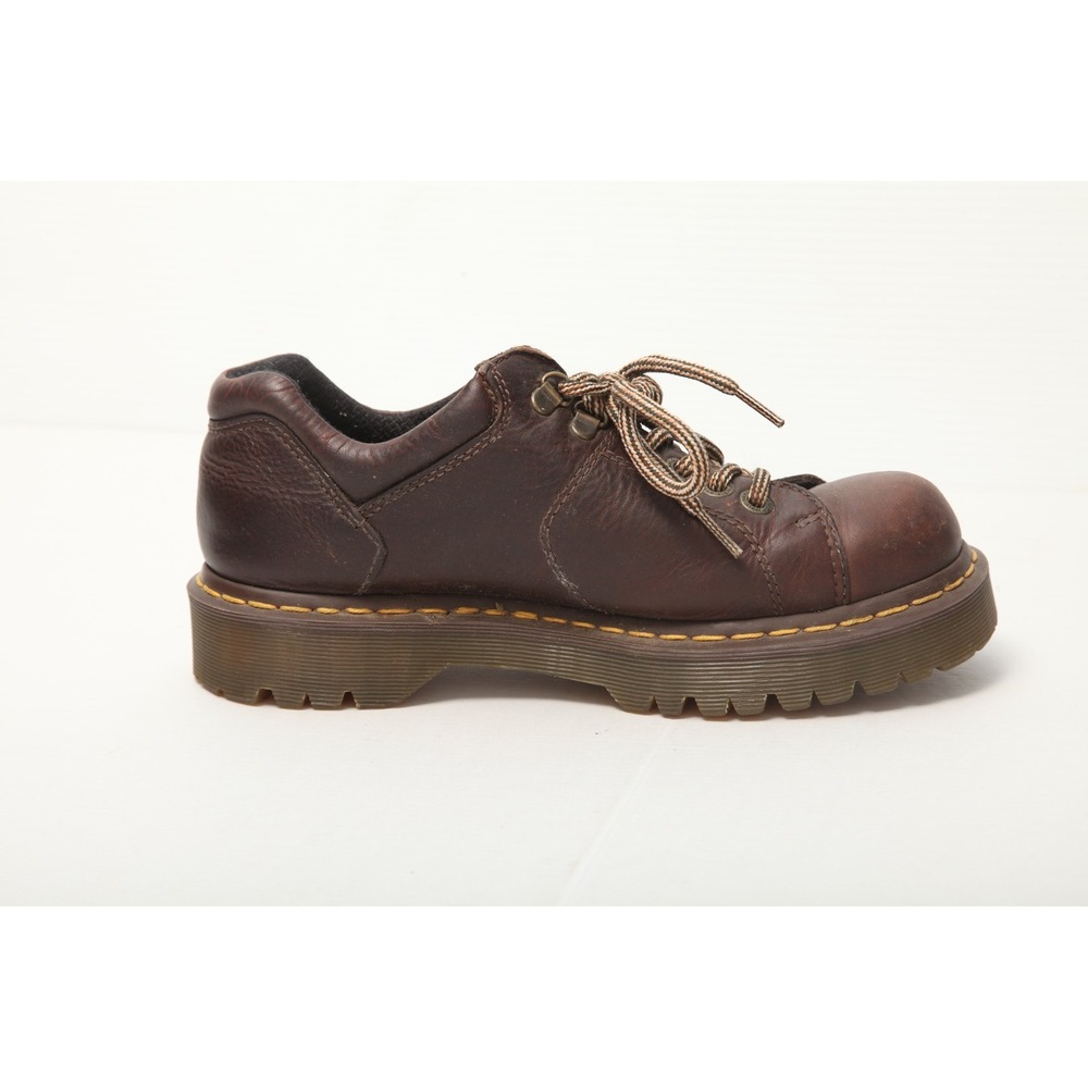 Dr. Martens Mens US 8 Oxfords Grizzly Brown Leather Low Top Lace Up Chunky - Picture 8 of 14